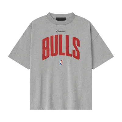 Pre-owned Essentials Fear Of God  Nba Bulls 90s Tee 'concrete Heather' | Grey | Men's Size Xxl In Gray