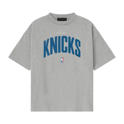 Pre-owned Essentials Fear Of God  Nba Knicks 90s Tee 'concrete Heather' | Grey | Men's Size Xxl In Gray