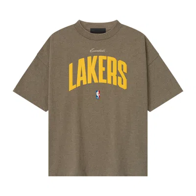 Pre-owned Essentials Fear Of God  Nba Lakers 90s Tee 'homestead Heather' | Grey | Men's Size S In Gray