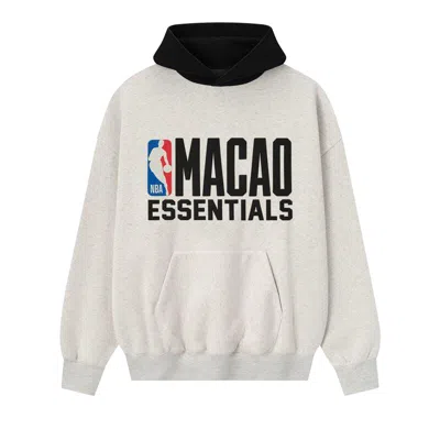 Pre-owned Essentials Fear Of God  Nba Macao Sport Hoodie 'light Heather/black' | Grey | Men's Size Xxl
