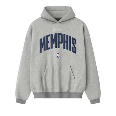 Pre-owned Essentials Fear Of God  Nba Memphis Grizzlies 90s Hoodie 'concrete Heather' | Grey | Men's Size L In Gray
