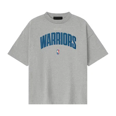 Pre-owned Essentials Fear Of God  Nba Warriors 90s Tee 'concrete Heather' | Grey | Men's Size L In Gray