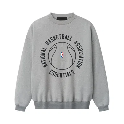 Pre-owned Essentials Fear Of God  Nba X Barkley Hendricks 90s Crewneck 'concrete Heather' | Grey | Men's Size L In Gray