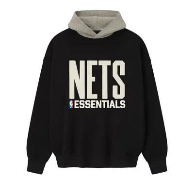 Pre-owned Essentials Fear Of God  Nets Sport Hoodie 'black/warm Heather' | Men's Size M