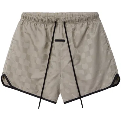 Pre-owned Essentials Fear Of God  Nylon Checkered Gym Short 'seal' | Grey | Men's Size L