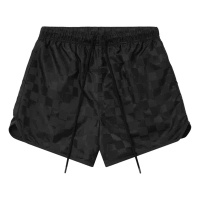 Pre-owned Essentials Fear Of God  Nylon Checkered Gym Short 'vintage Black' | Men's Size Xl