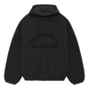 Essentials Fear Of God  Ss24 Nylon Fleece Hoodie 'jet Black' In Black