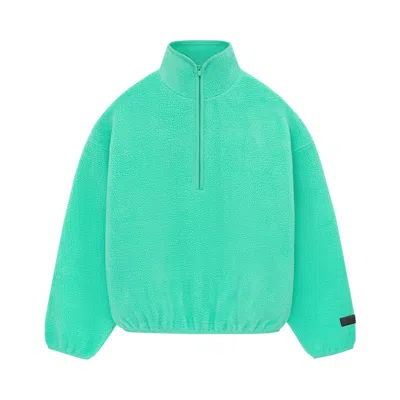 Pre-owned Essentials Fear Of God  Nylon Half Zip Mockneck 'mint Leaf' In Green