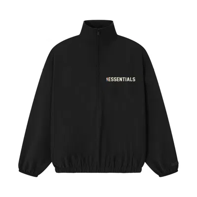 Pre-owned Essentials Fear Of God  Nylon Nba 1/2 Zip Track Jacket 'black' | Men's Size M