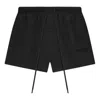 Essentials Fear Of God  Nylon Running Shorts 'jet Black' In Black
