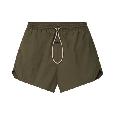 Pre-owned Essentials Fear Of God  Nylon Swim Short 'moss' | Green | Men's Size Xs