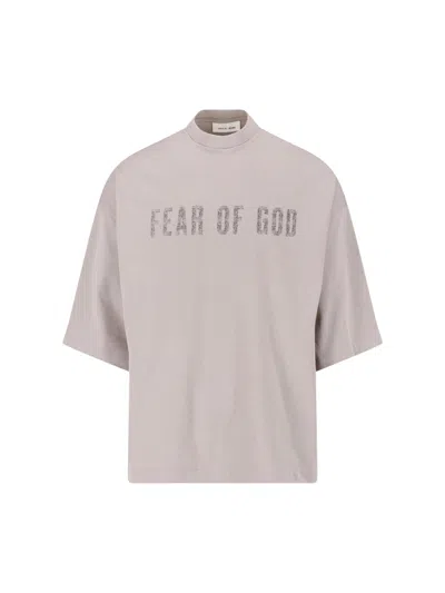 ESSENTIALS FEAR OF GOD ESSENTIALS OVERSIZED MOCK NECK GRAPHIC T-SHIRT