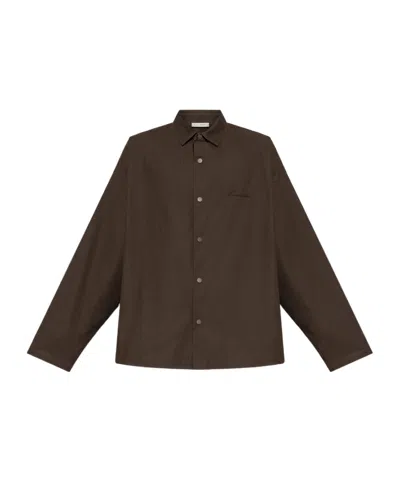 Essentials Fear Of God  Oversized Overshirt In Brown