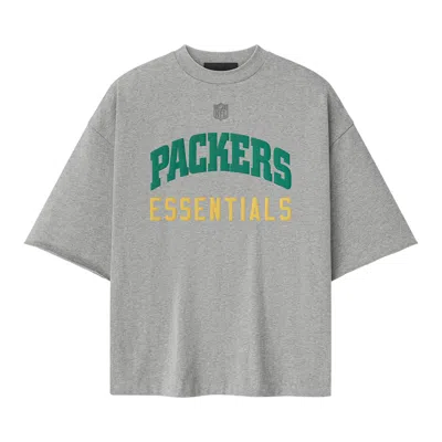 Pre-owned Essentials Fear Of God  Packers 90s 3/4 Sleeve Tee 'concrete Heather' | Grey | Men's Size Xxl In Gray