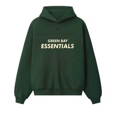 Pre-owned Essentials Fear Of God  Packers 90s Relaxed Hoodie 'forest' | Green | Men's Size Xxl