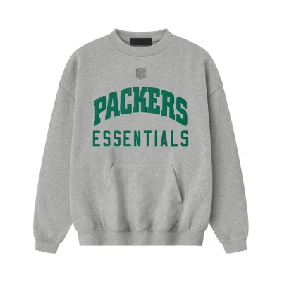 Pre-owned Essentials Fear Of God  Packers Sport Crewneck 'concrete Heather' | Grey | Men's Size Xxl In Gray
