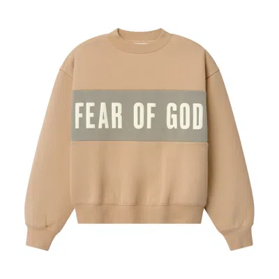 Pre-owned Essentials Fear Of God  Paneled Classic Sweatshirt 'ginger' | Tan | Women's Size Xs
