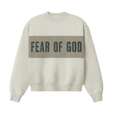 Pre-owned Essentials Fear Of God  Paneled Classic Sweatshirt 'vanilla Heather' | Grey | Men's Size Xs