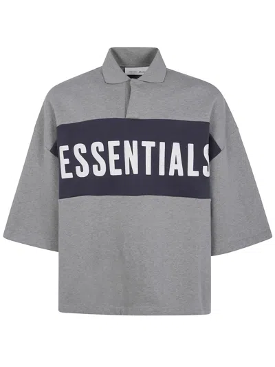 Essentials Fear Of God  Panelled Crop Polo In Multi