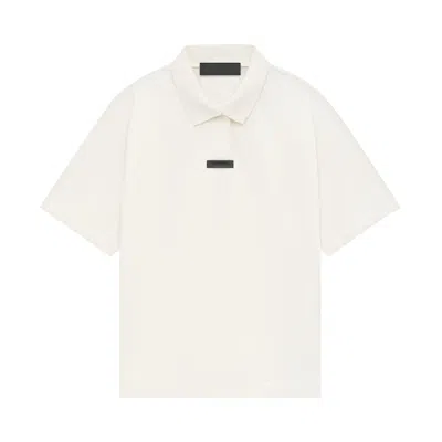 Pre-owned Essentials Fear Of God  Pique Polo 'shell' In Cream