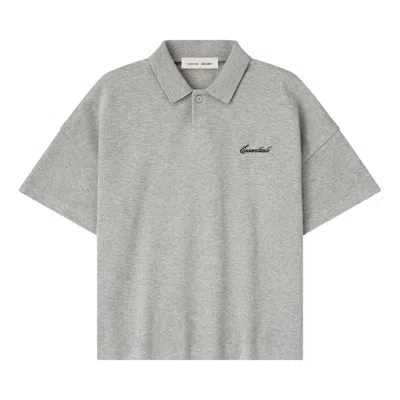 Pre-owned Essentials Fear Of God  Pique Signature Classic Polo 'concrete Heather' | Grey | Kid's Size 12