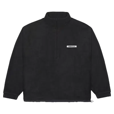 Pre-owned Essentials Fear Of God  Polar Fleece Half Zip Pullover 'black'