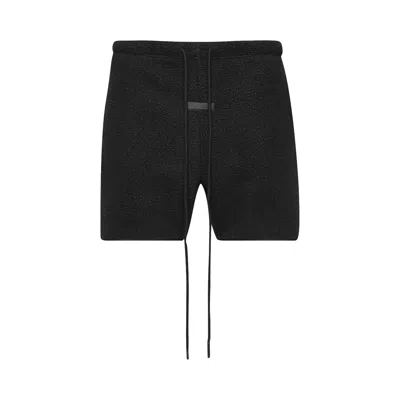 Pre-owned Essentials Fear Of God  Polar Fleece Shorts 'jet Black' | Men's Size Xl