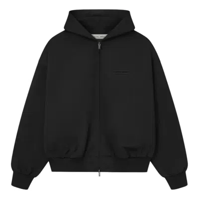 Essentials Fear Of God  Poly Twill Bomber Hoodie 'jet Black'
