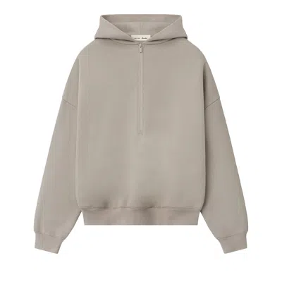 Pre-owned Essentials Fear Of God  Property Lounge Half Zip Hoodie 'seal' | Grey | Men's Size S In Gray