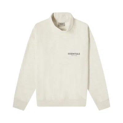 Pre-owned Essentials Fear Of God  Pullover Mockneck 'oatmeal' In Cream
