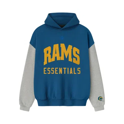 Pre-owned Essentials Fear Of God  Rams Sport Hoodie 'blue Sapphire / Concrete Heather' | Men's Size Xl