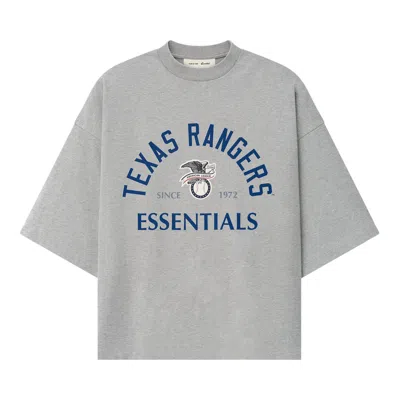Pre-owned Essentials Fear Of God  Rangers American League Merch Tee 'concrete Heather' | Grey | Men's Size Xl