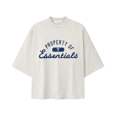 Pre-owned Essentials Fear Of God  Rangers Merch Tee 'oatmeal Heather' | Cream | Men's Size Xs In White