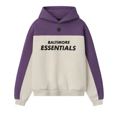 Pre-owned Essentials Fear Of God  Ravens 90s Relaxed Hoodie 'marble Heather' | Grey | Men's Size Xs