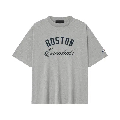 Pre-owned Essentials Fear Of God  Red Sox 90s Tee 'concrete Heather' | Grey | Men's Size S In Gray