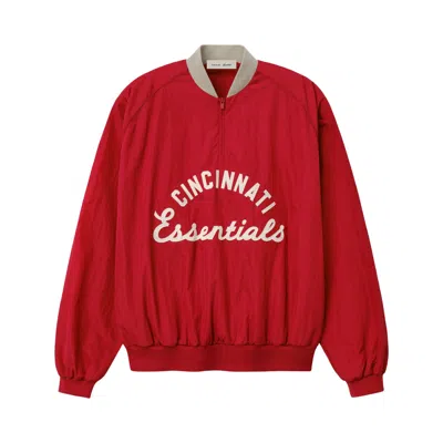 Pre-owned Essentials Fear Of God  Reds Half Zip Pullover 'stone Red/ Seal Rib' | Men's Size Xl