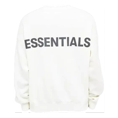 Essentials Fear Of God  Reflective Logo Sweatshirt 'white' In Neutral