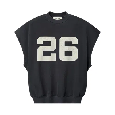 Pre-owned Essentials Fear Of God  Relaxed Fleece Cutoff Sweatshirt 'washed Iron Grey' | Black | Men's Size S
