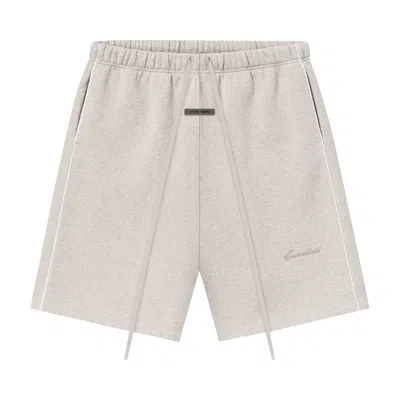 Pre-owned Essentials Fear Of God  Relaxed Fleece Sweatshort With Piping 'heather Stone/cloud White' | Grey | Me