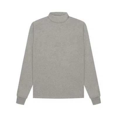 Pre-owned Essentials Fear Of God  Relaxed Mockneck 'dark Oatmeal' In Grey