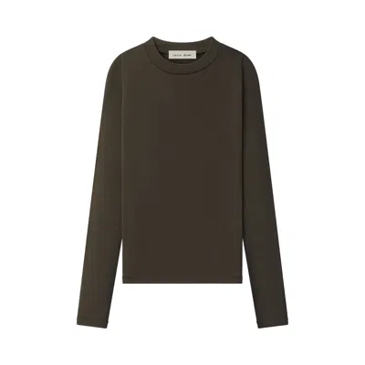 Pre-owned Essentials Fear Of God  Rib Fitted Long-sleeve Tee 'brown' | Women's Size Xs