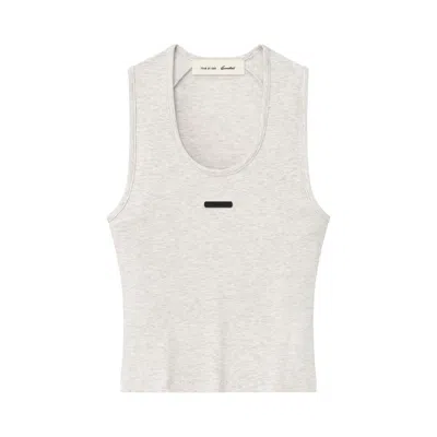 Pre-owned Essentials Fear Of God  Rib Fitted Tank 'oatmeal Heather' | Cream | Women's Size L In White