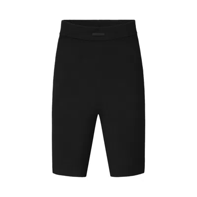 Pre-owned Essentials Fear Of God  Rib Knit Bike Short 'vintage Black' | Women's Size S