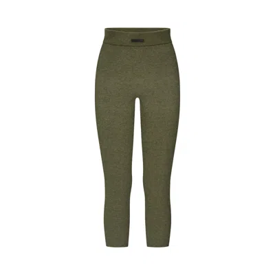 Pre-owned Essentials Fear Of God  Rib Knit Capri 'moss' | Green | Women's Size Xs