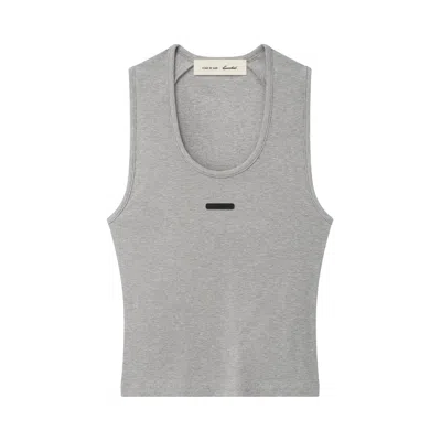 Pre-owned Essentials Fear Of God  Rib Knit Fitted Tank 'concrete Heather' | Grey | Women's Size Xl In Gray
