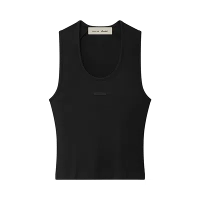 Pre-owned Essentials Fear Of God  Rib Knit Fitted Tank 'vintage Black' | Women's Size Xl