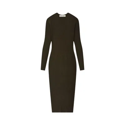 Pre-owned Essentials Fear Of God  Rib Long-sleeve Dress 'brown' | Women's Size M