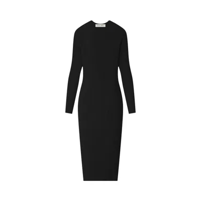 Pre-owned Essentials Fear Of God  Rib Long-sleeve Dress 'vintage Black' | Women's Size Xs