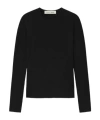 Essentials Black Soft Rib Long Sleeve T-shirt In Black