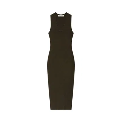Pre-owned Essentials Fear Of God  Rib Tank Dress 'brown' | Women's Size L